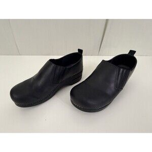 Dansko Piet Clog Antique Black Oiled Leather Clogs Slip Ons Womens Sz 40 Comfort